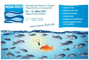 Aqua-Fisch 2017, Medienpartner Aqua-Fisch Der Alpenfischer, Fischereiausstellung, Anglermesse Friedrichshafen, Fischer, Angler